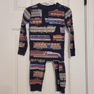 Hanna Andersson 90cm/3T Long John Pajamas, Full Steam Ahead III
